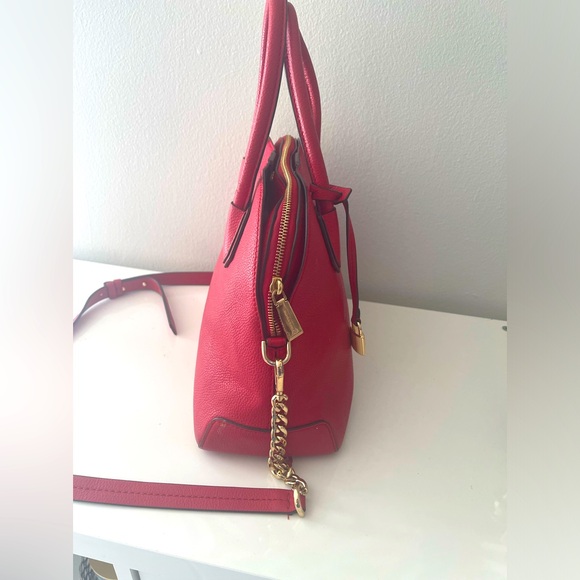 Michael Kors Studio Mercer large Dome Satchel Bag in dark Sangria - Picture 7 of 16